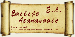 Emilije Atanasović vizit kartica